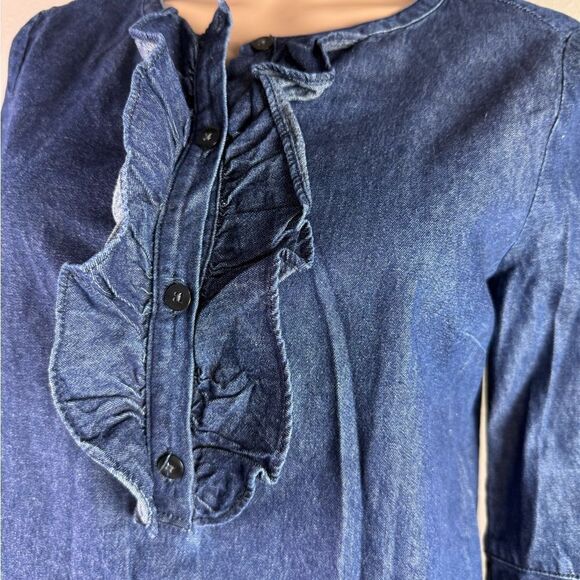 Draper James Denim Dress with Ruffle Detail - Picture 4 of 8